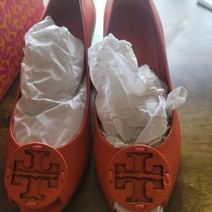 Tory Burch Vibrant Orange Flats